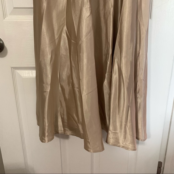 JS COLLECTIONS Beige Tan Lace Halter Dress Gown Size 4 - Picture 6 of 16